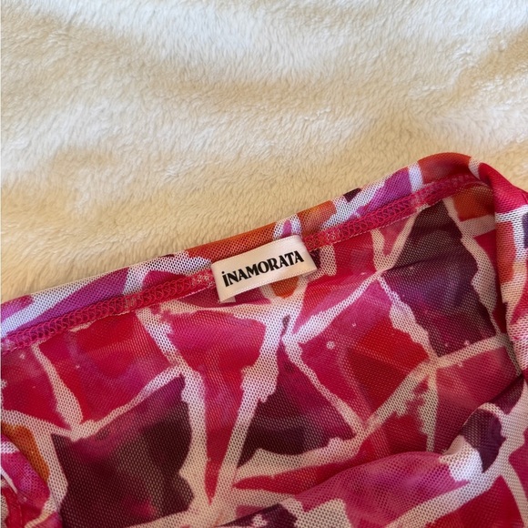 Stylish Pink and Red Women's Mesh Tube Top - Picture 2 of 2